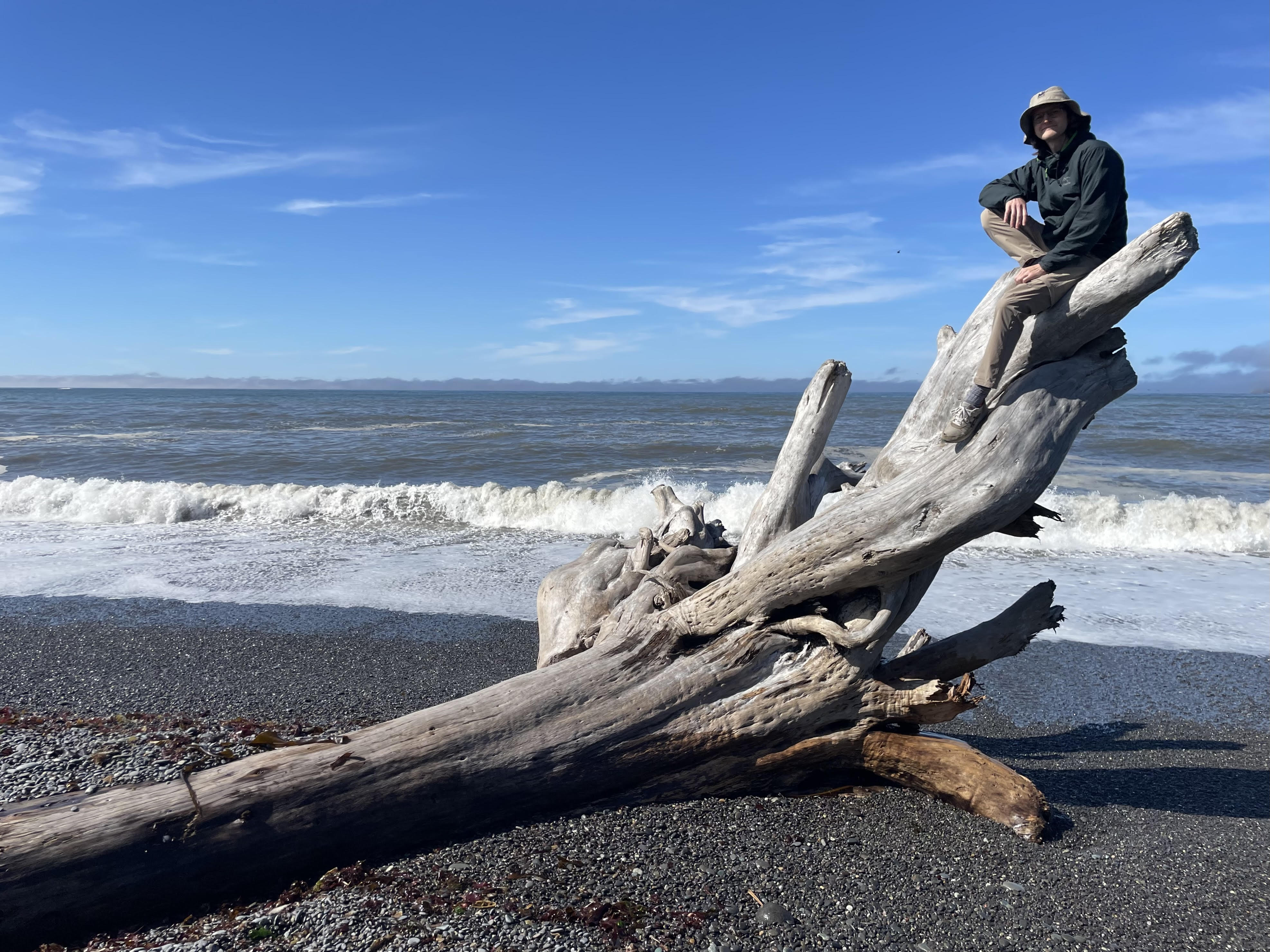A photo of me on Rialto Beach in Olympic National Park, courtesy of Moshe Steyn.